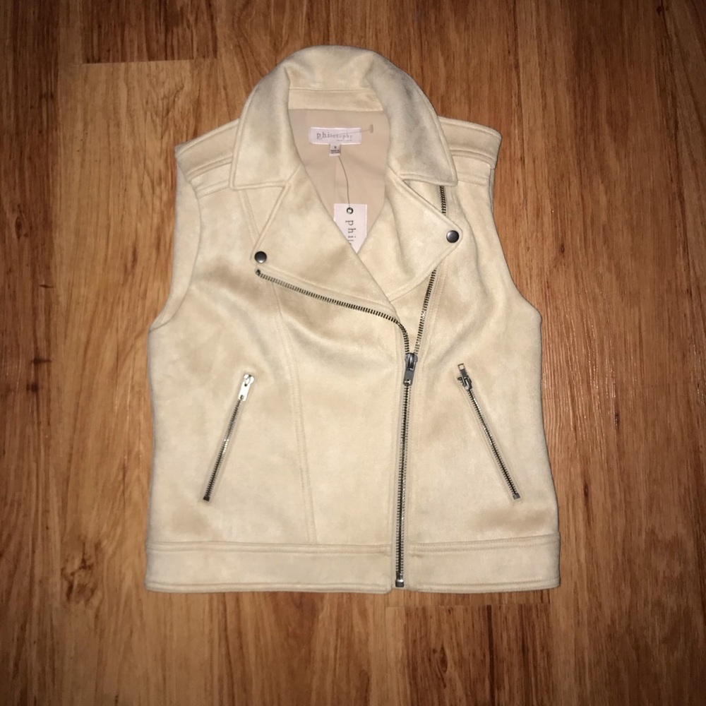 Philosophy Faux Suede Moto Vest